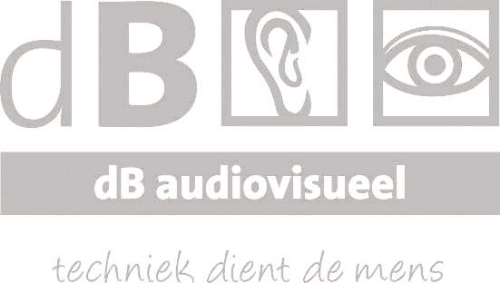 Logo dB audiovisueel wit